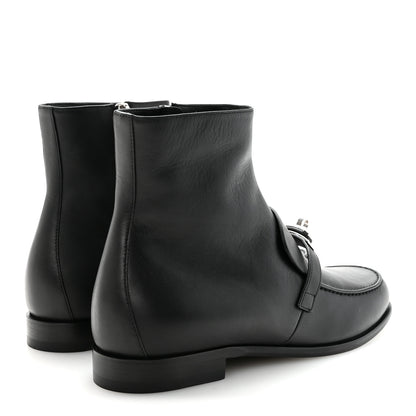 Hermes Calfskin Kelsey Ankle Boots 38.5 Black 5 of 9