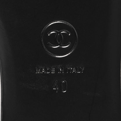 Chanel Lambskin Camellia CC Slides 40 Black 7 of 8