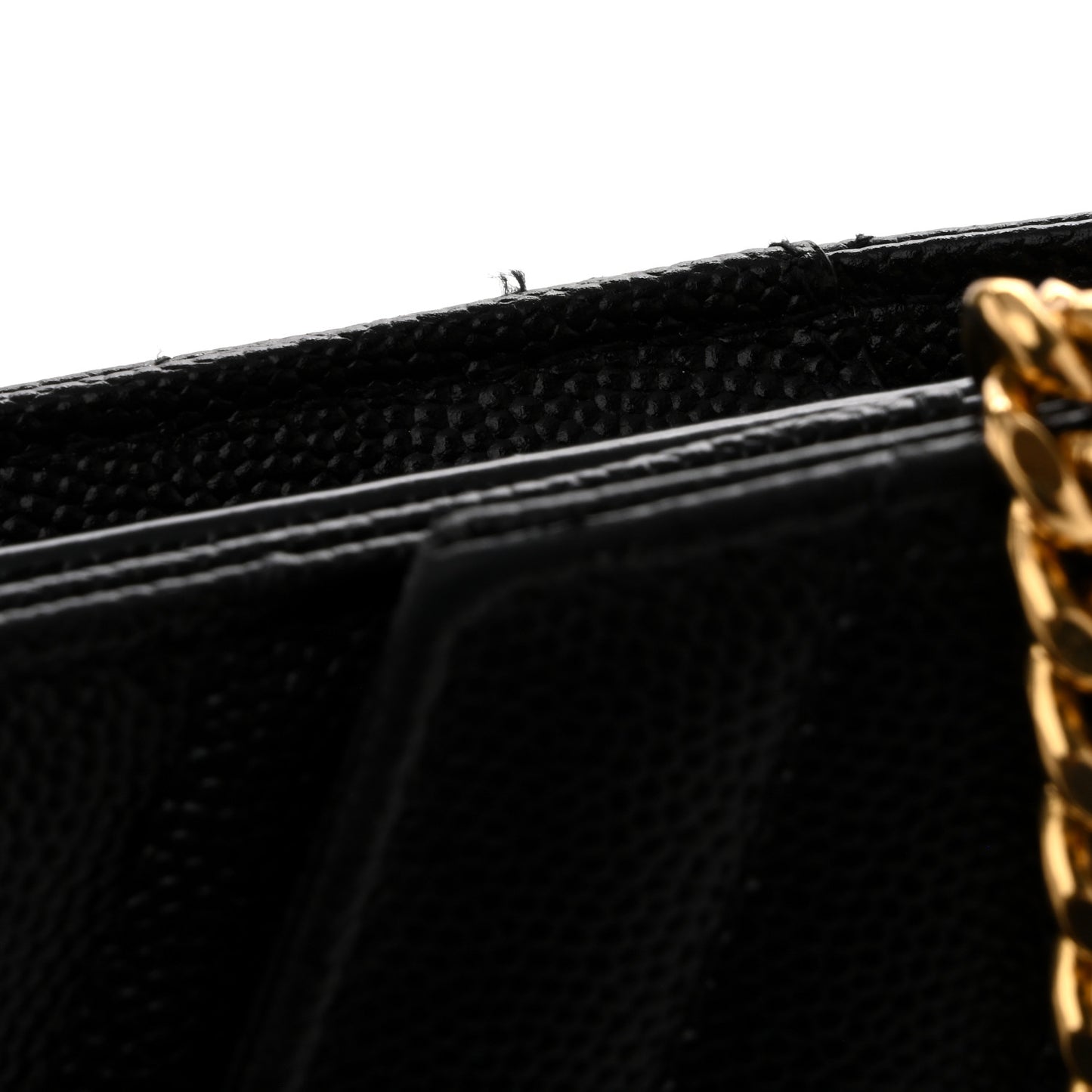 Grain De Poudre Matelasse Chevron Monogram Chain Wallet Black