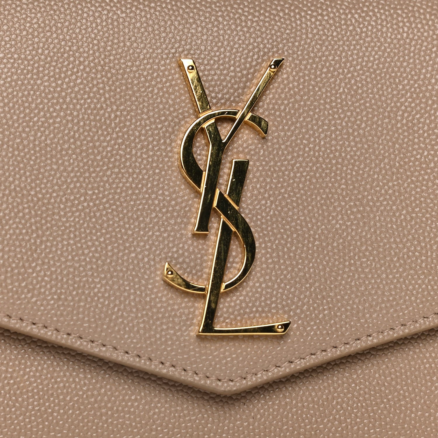 Saint Laurent Grain De Poudre Monogram Uptown Chain Wallet Nude Powder 8 of 10