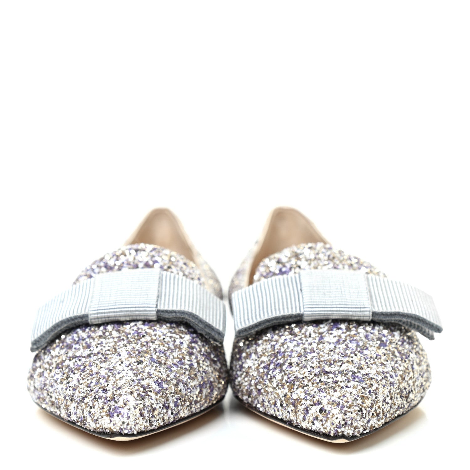 Jimmy Choo Glitter Fabric Gala Viola Flats 35.5 Antique Gold 2 of 7
