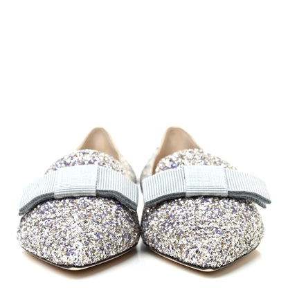 Jimmy Choo Glitter Fabric Gala Viola Flats 35.5 Antique Gold 2 of 7