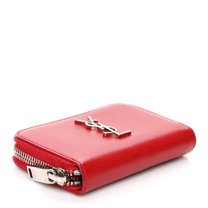 Saint Laurent Calfskin Compact Zip Around Wallet Red 4 of 6