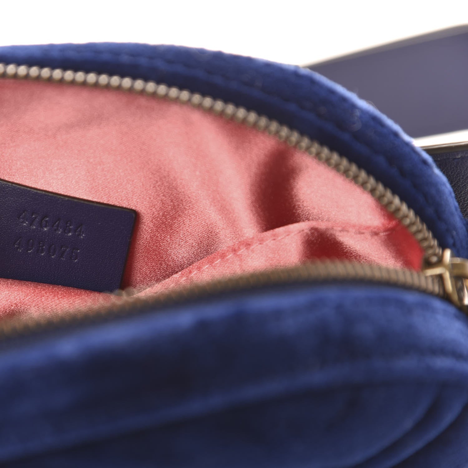 Gucci Velvet Matelasse GG Marmont Belt Bag 85 34 Cobalt Blue 9 of 10
