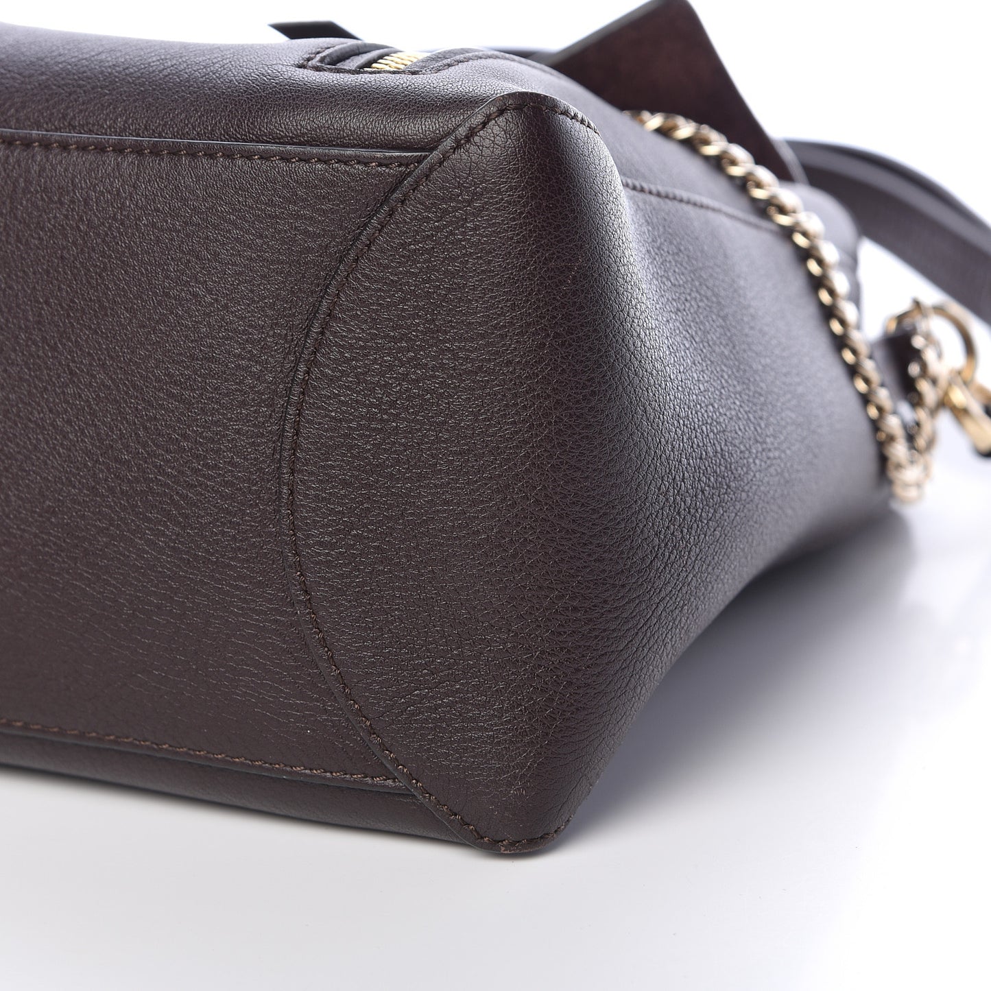 Smooth Calfskin Suede Medium Faye Day Shoulder Bag Carbon Brown