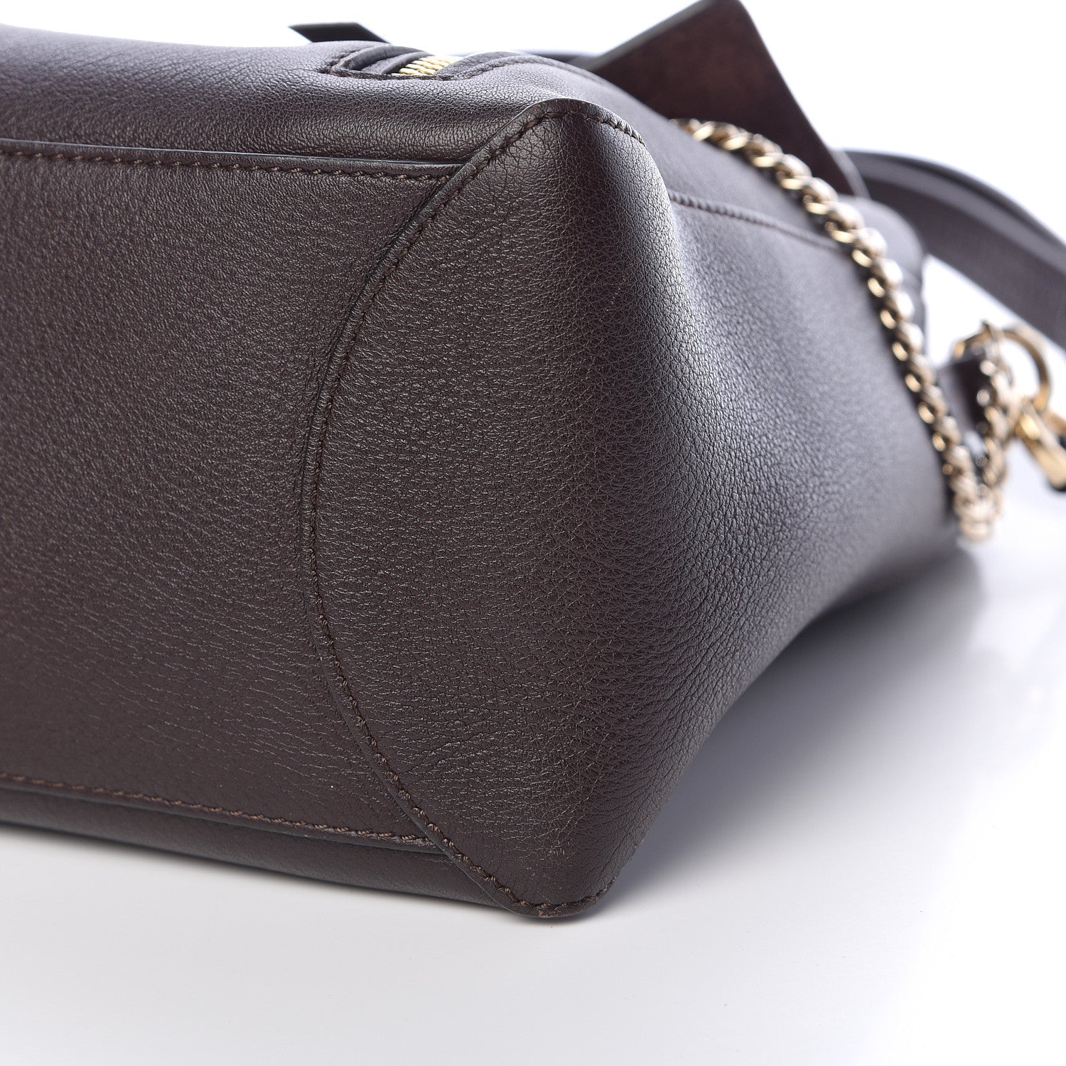 Chloe Smooth Calfskin Suede Medium Faye Day Shoulder Bag Carbon Brown 9 of 12