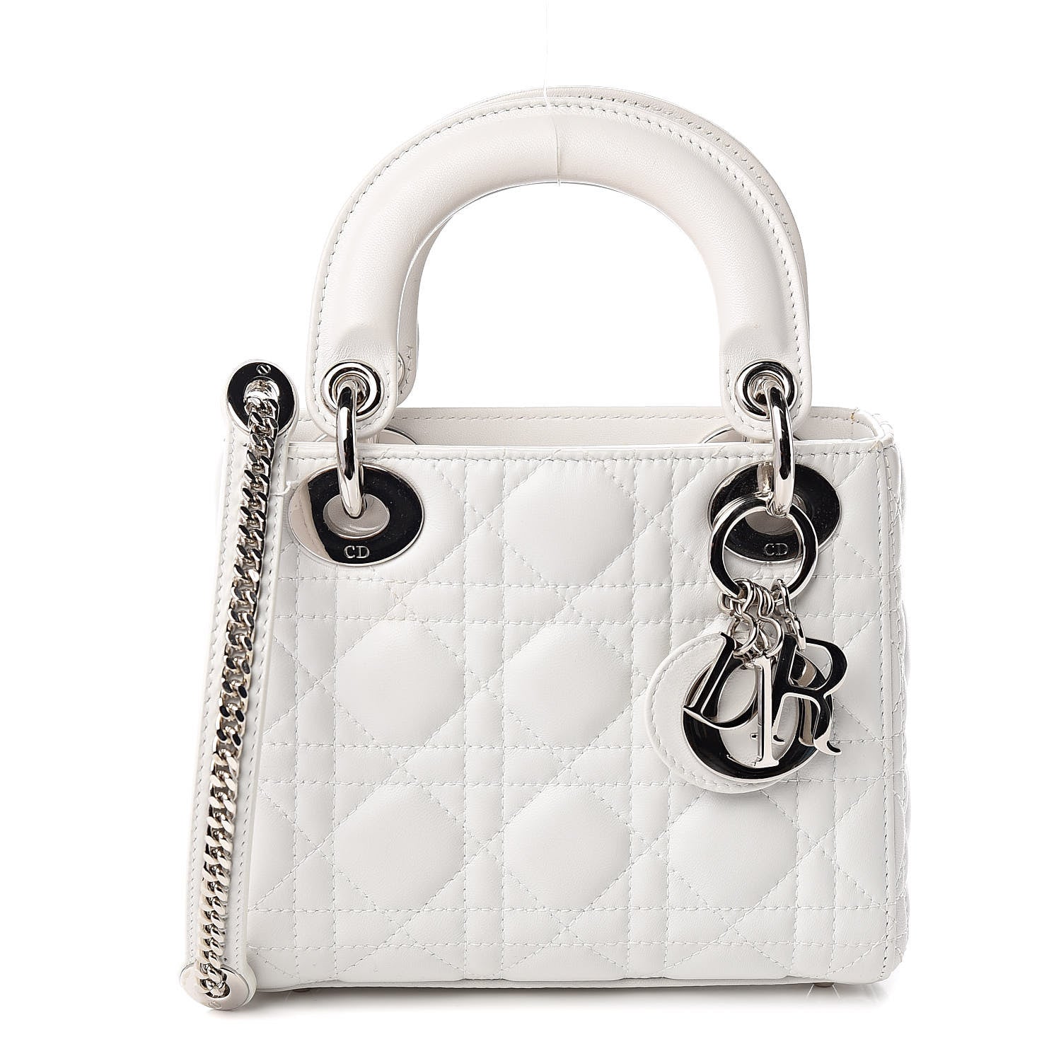 Christian Dior Lambskin Cannage Mini Lady Dior White 1 of 13