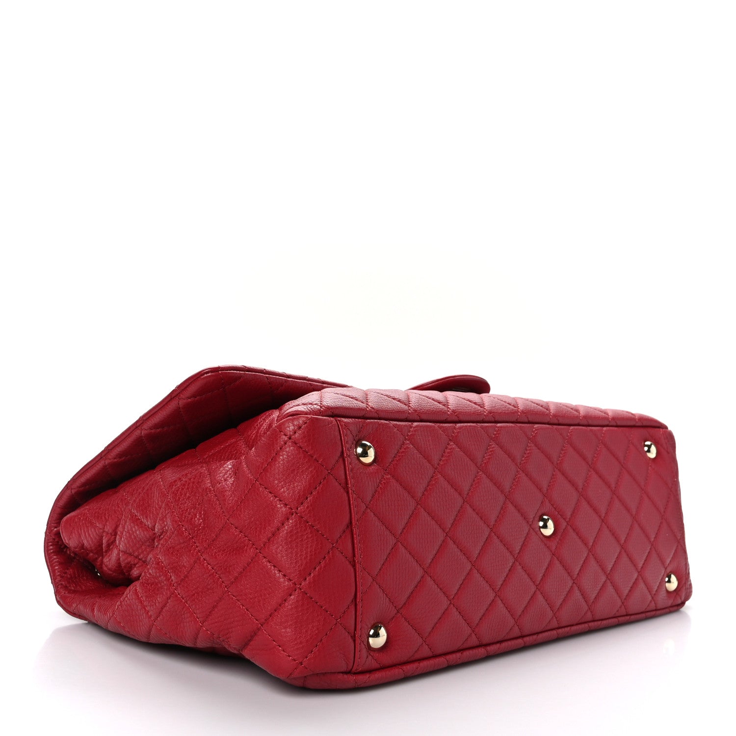 Chanel Calfskin Quilted XXL Travel Flap Bag Red 4 of 10