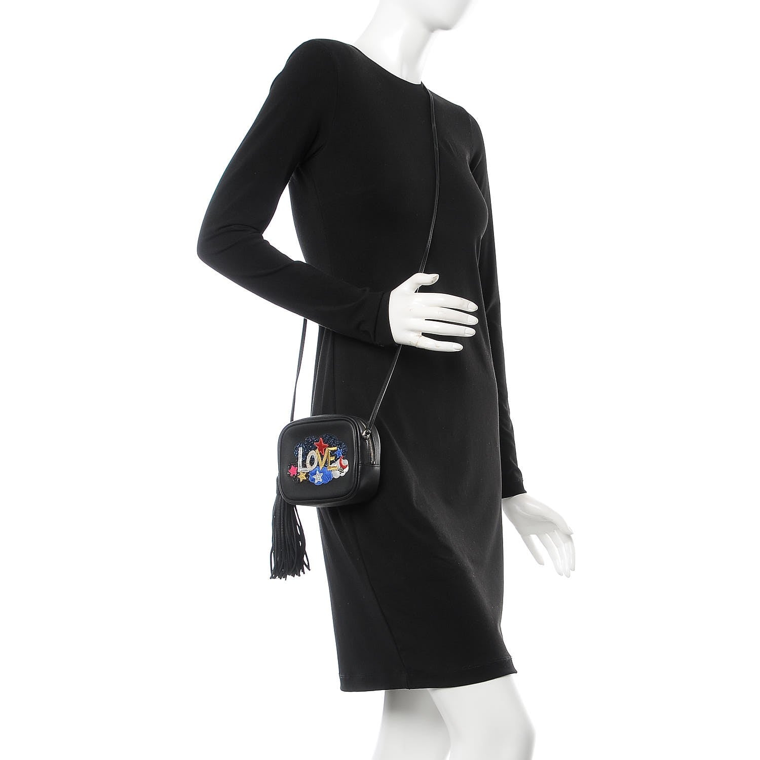 Saint Laurent Calfskin Love Patchwork Blogger Bag Black 2 of 7