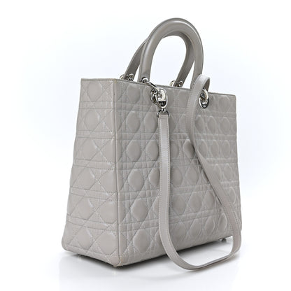 Christian Dior Lambskin Cannage Large Lady Dior Light Grey 3 of 9