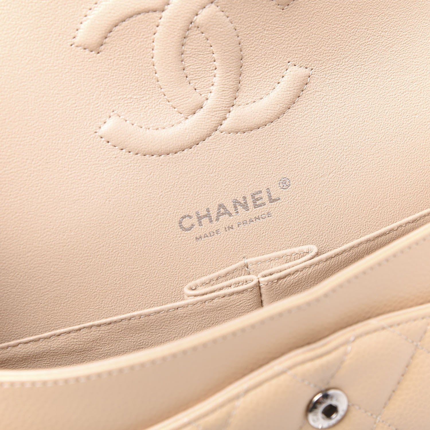 Chanel Caviar Quilted Medium Double Flap Beige Clair 7 of 10