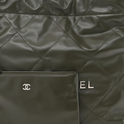 Chanel Shiny Calfskin Quilted Small Chanel 22 Khaki 10 of 13