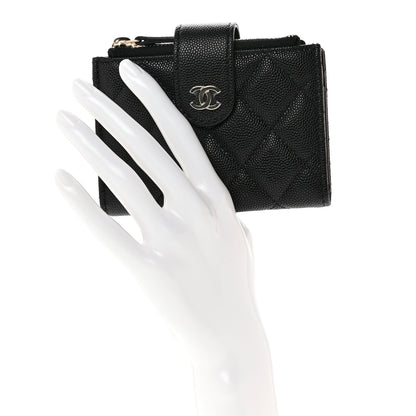 Chanel Caviar Quilted Compact Zipped Pocket Wallet Black 2 of 7