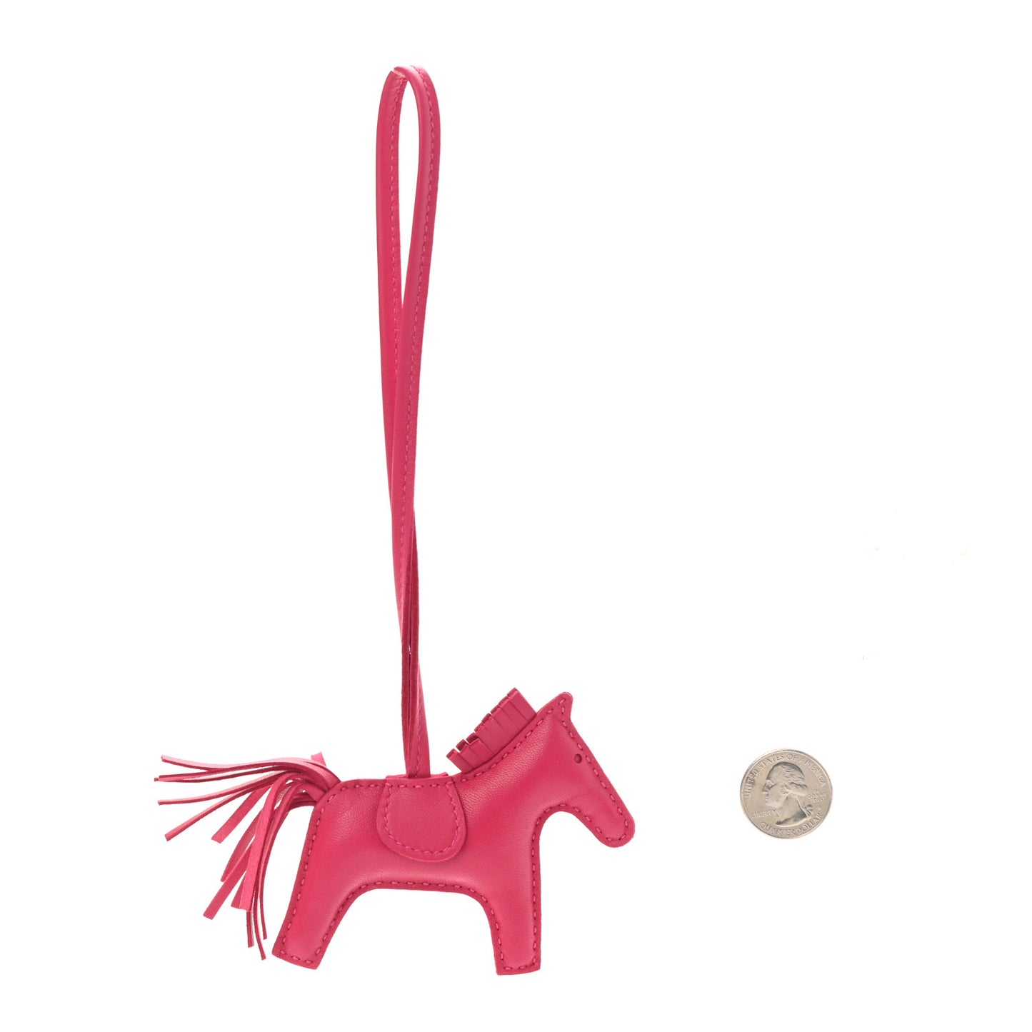 Milo Lambskin Grigri Rodeo Horse Bag Charm PM Rose Mexico