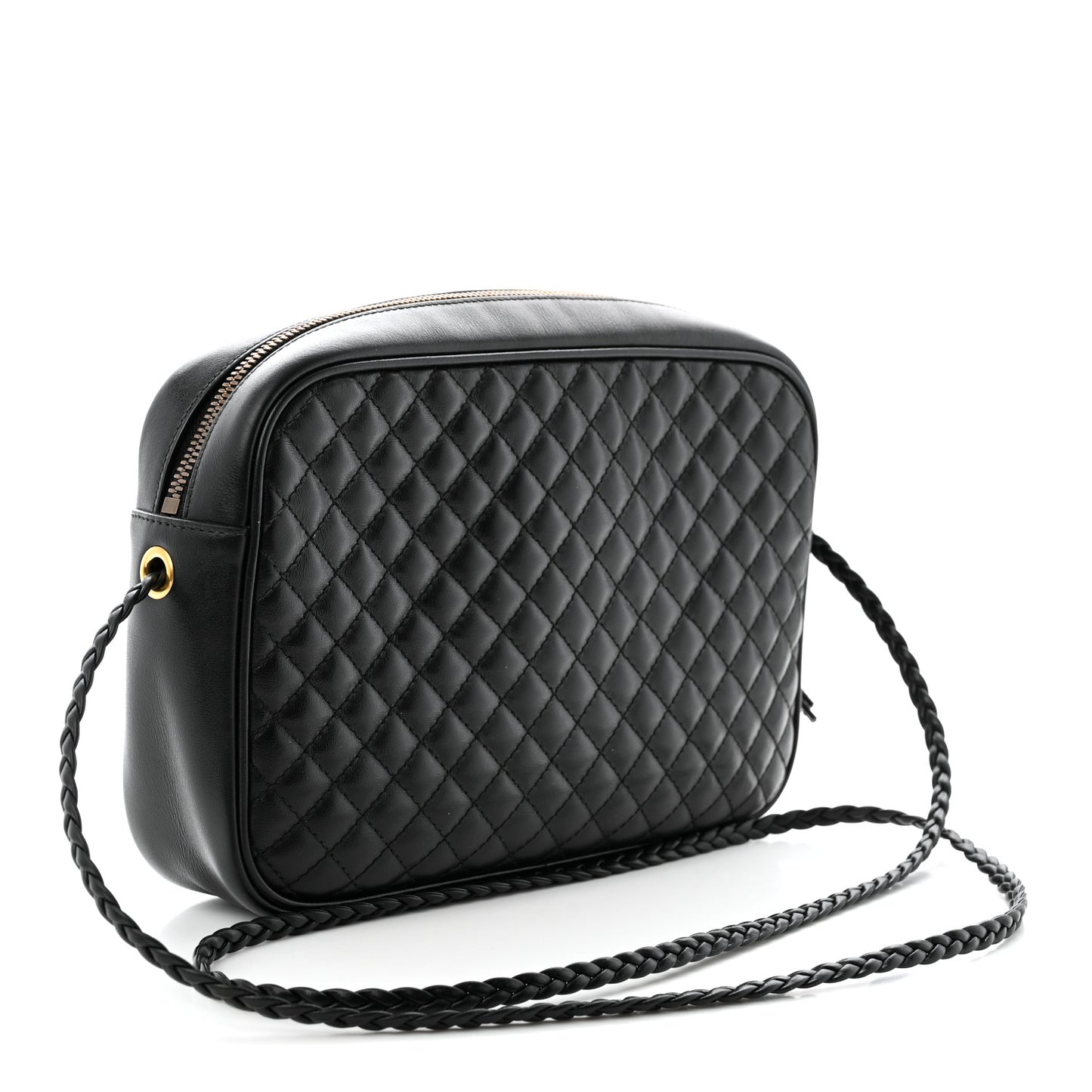 Calfskin Web Trapuntata Small GG Shoulder Bag Black