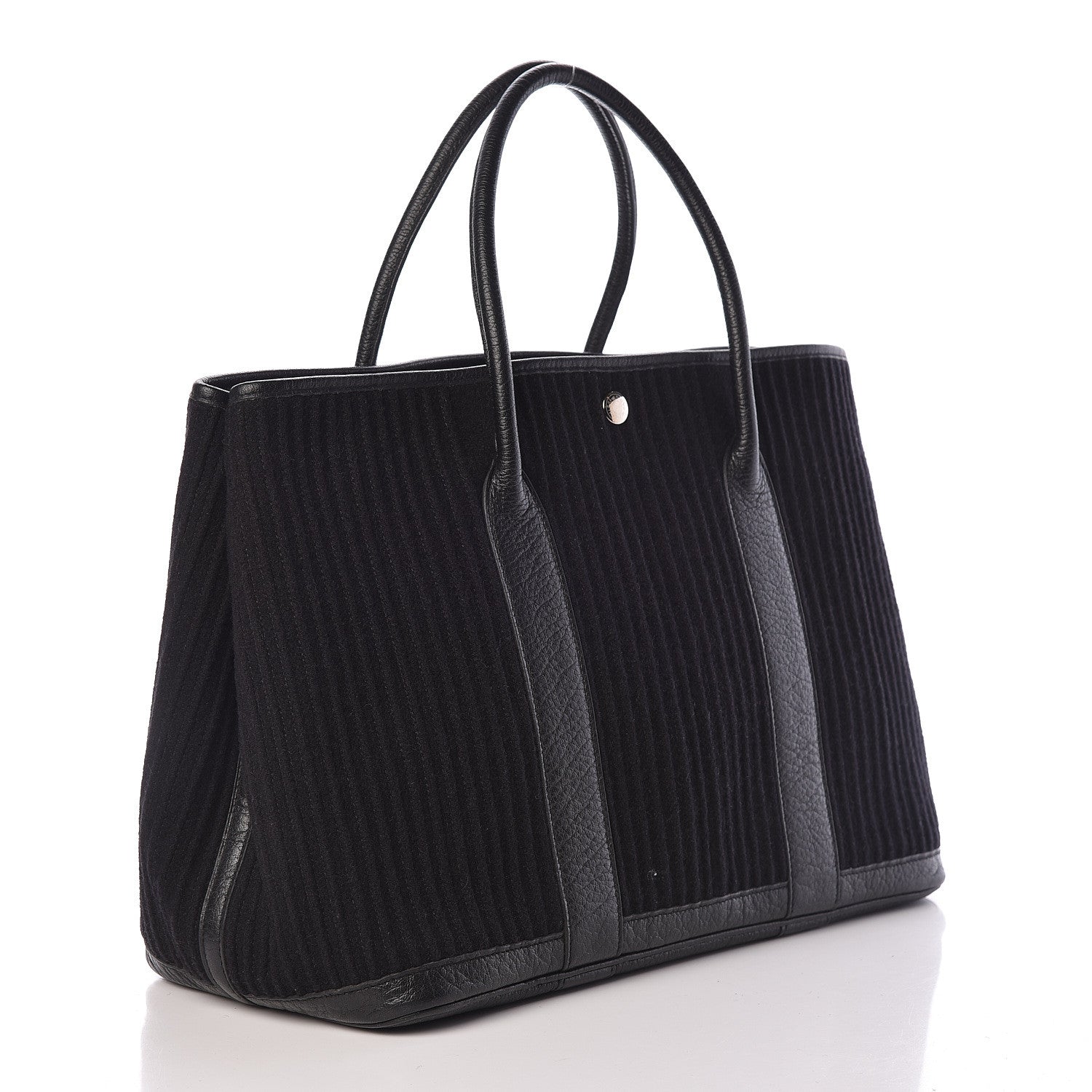 Hermes Ribbed Wool Negonda Garden Party MM 36 Black 3 of 13