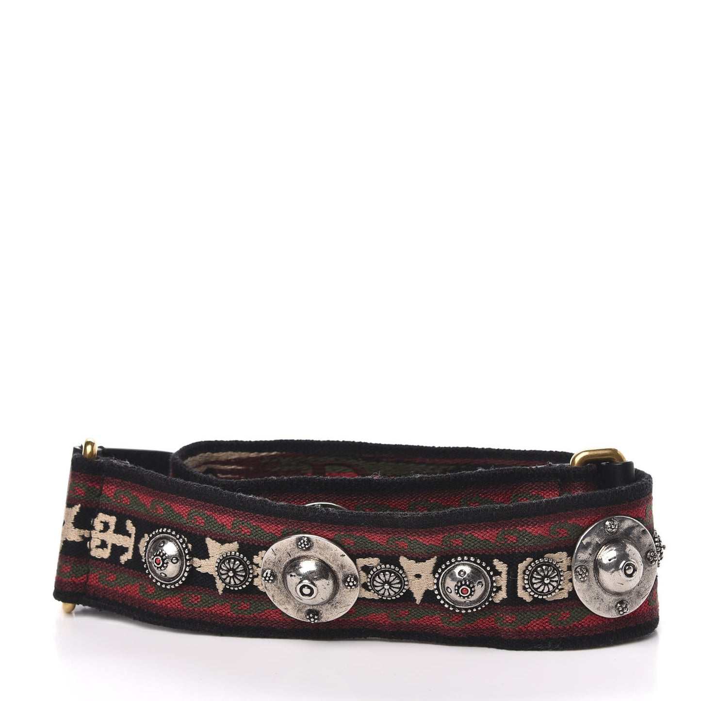 Canvas Embroidered Studded Bohemian Shoulder Strap Red