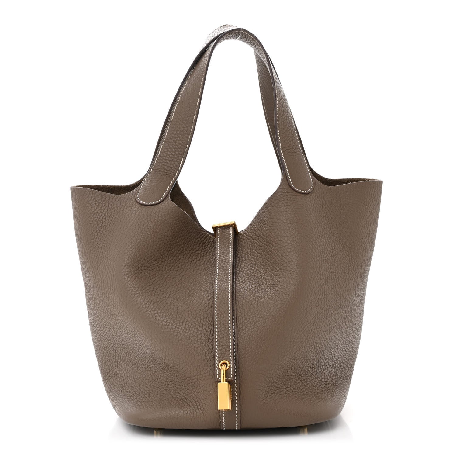 Hermes Taurillon Clemence Picotin Lock 22 MM Etoupe 1 of 11