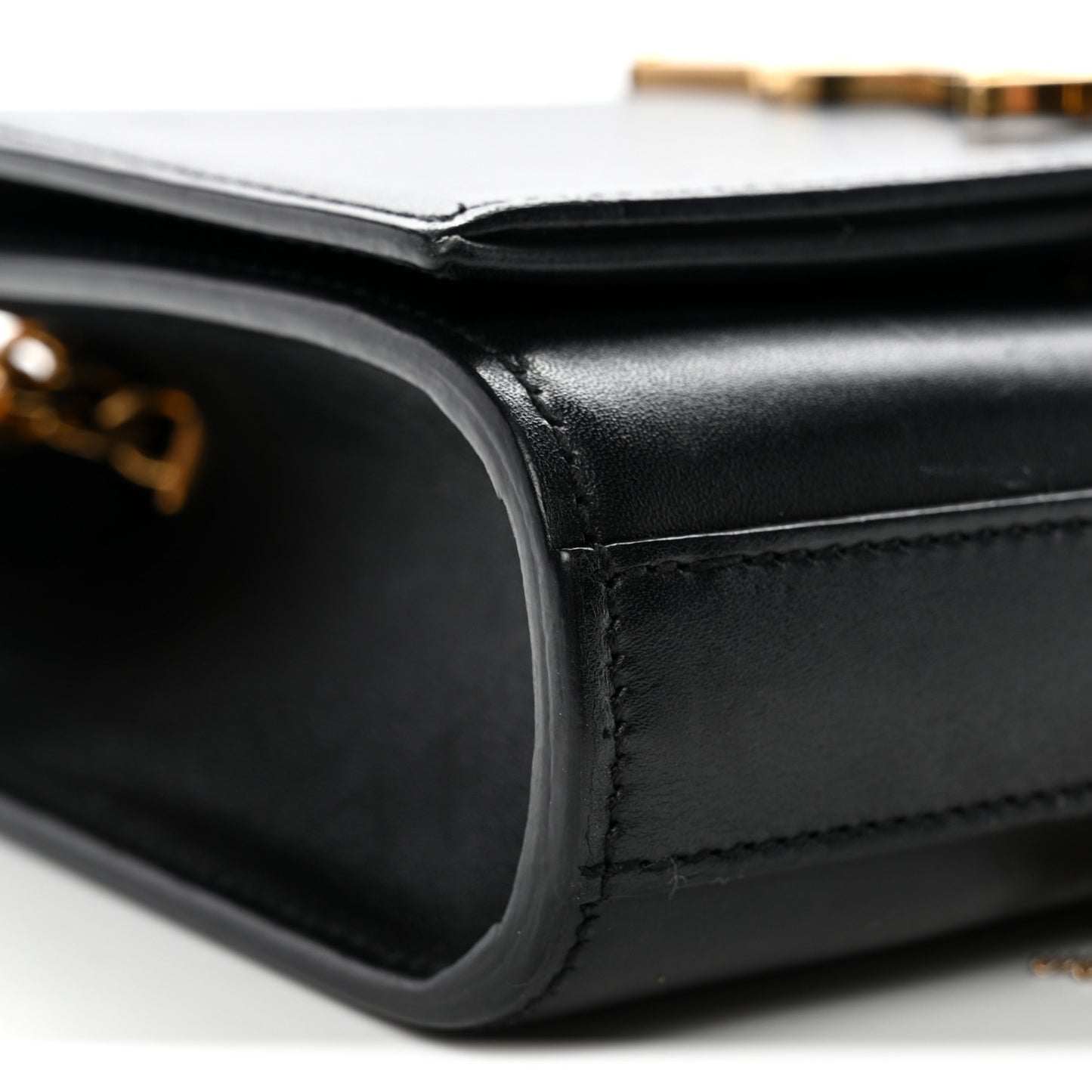 Smooth Calfskin Classic Monogram Kate Tassel Chain Wallet Black
