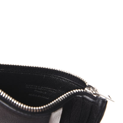 Saint Laurent Grained Calfskin 5 Fragments Zip Pouch Card Holder Black 6 of 10