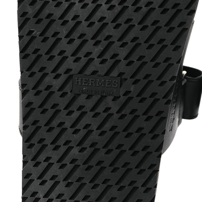 Hermes Calfskin Womens Chypre Sandals 37 Black 8 of 14