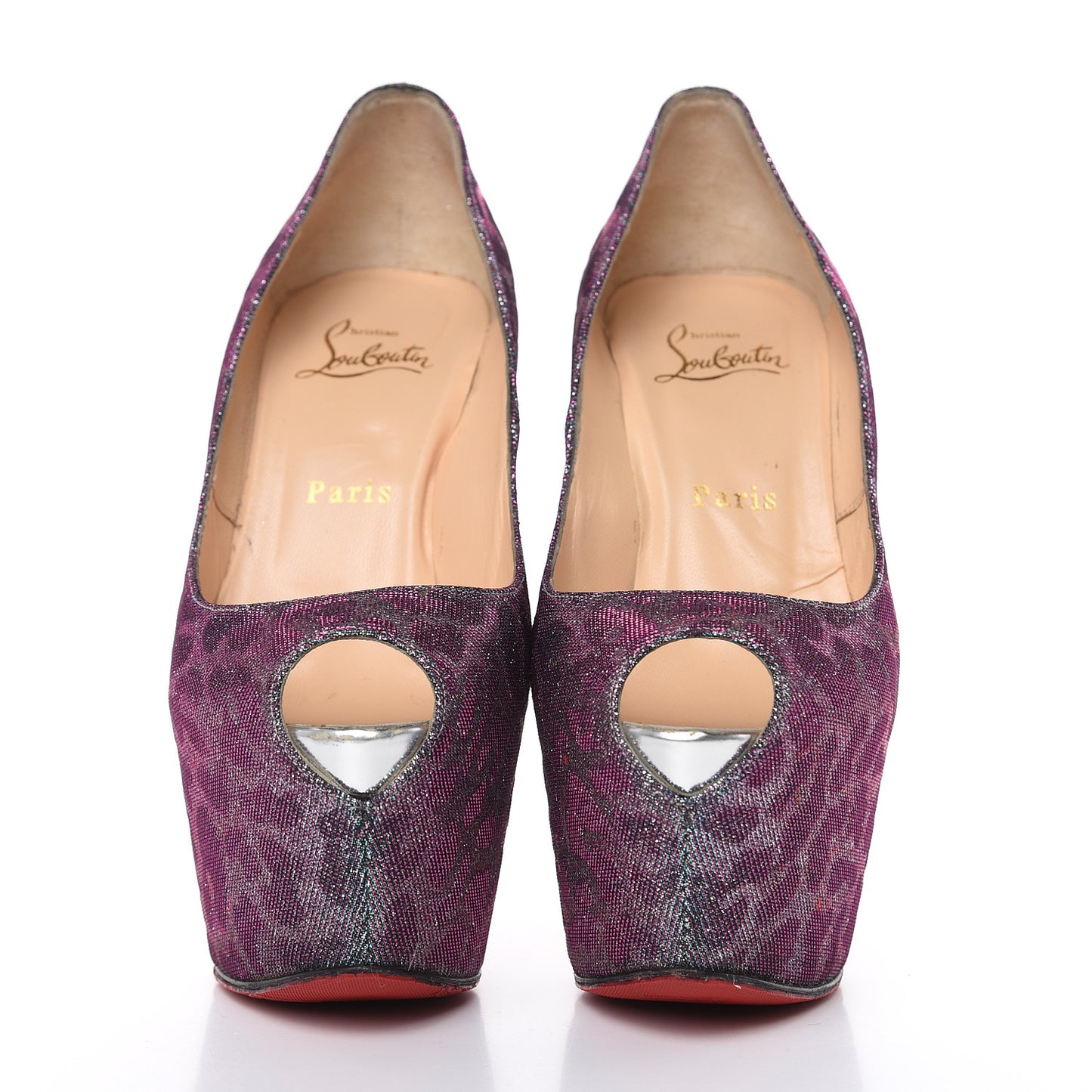 Lame Leopard Highness 160 Pumps 38.5 Turquoise Violet