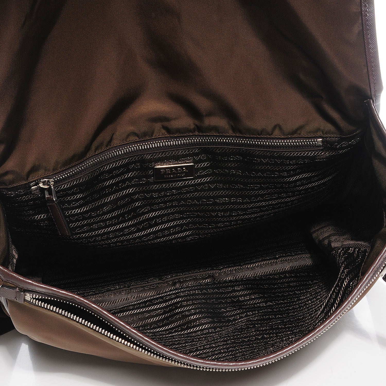 Prada Tessuto Saffiano Messenger Satchel Bruciato 11 of 18