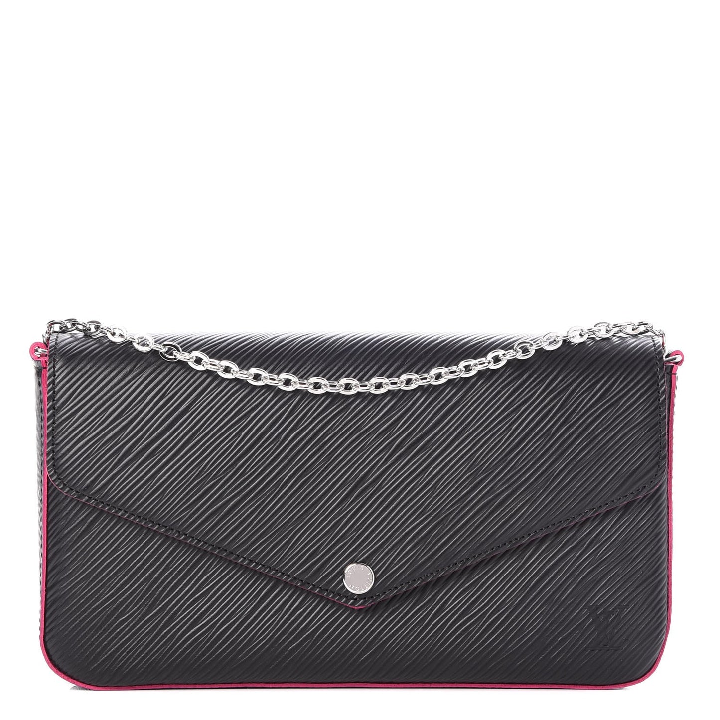 Epi Pochette Felicie Black Hot Pink