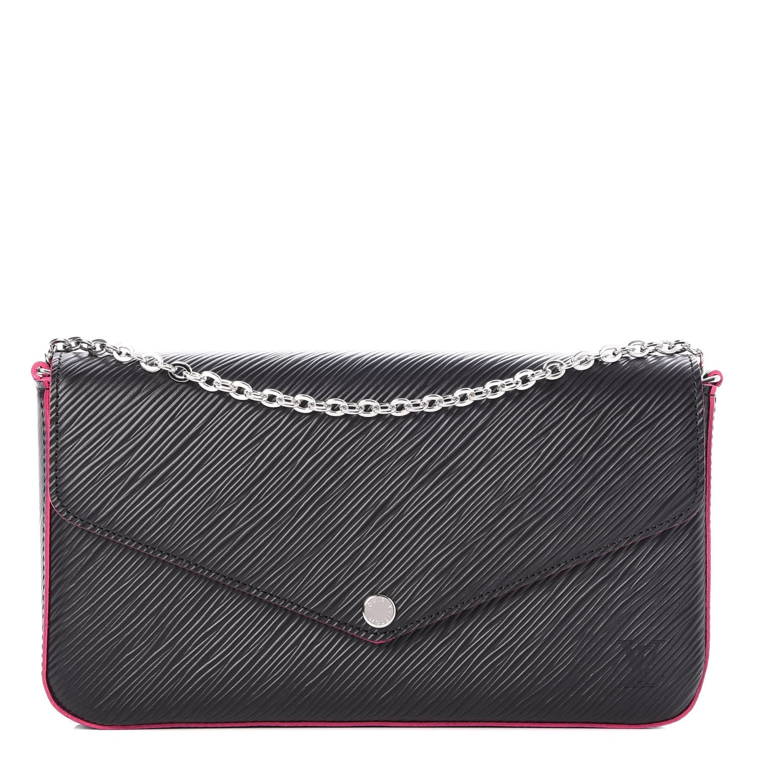 Louis Vuitton Epi Pochette Felicie Black Hot Pink 1 of 9