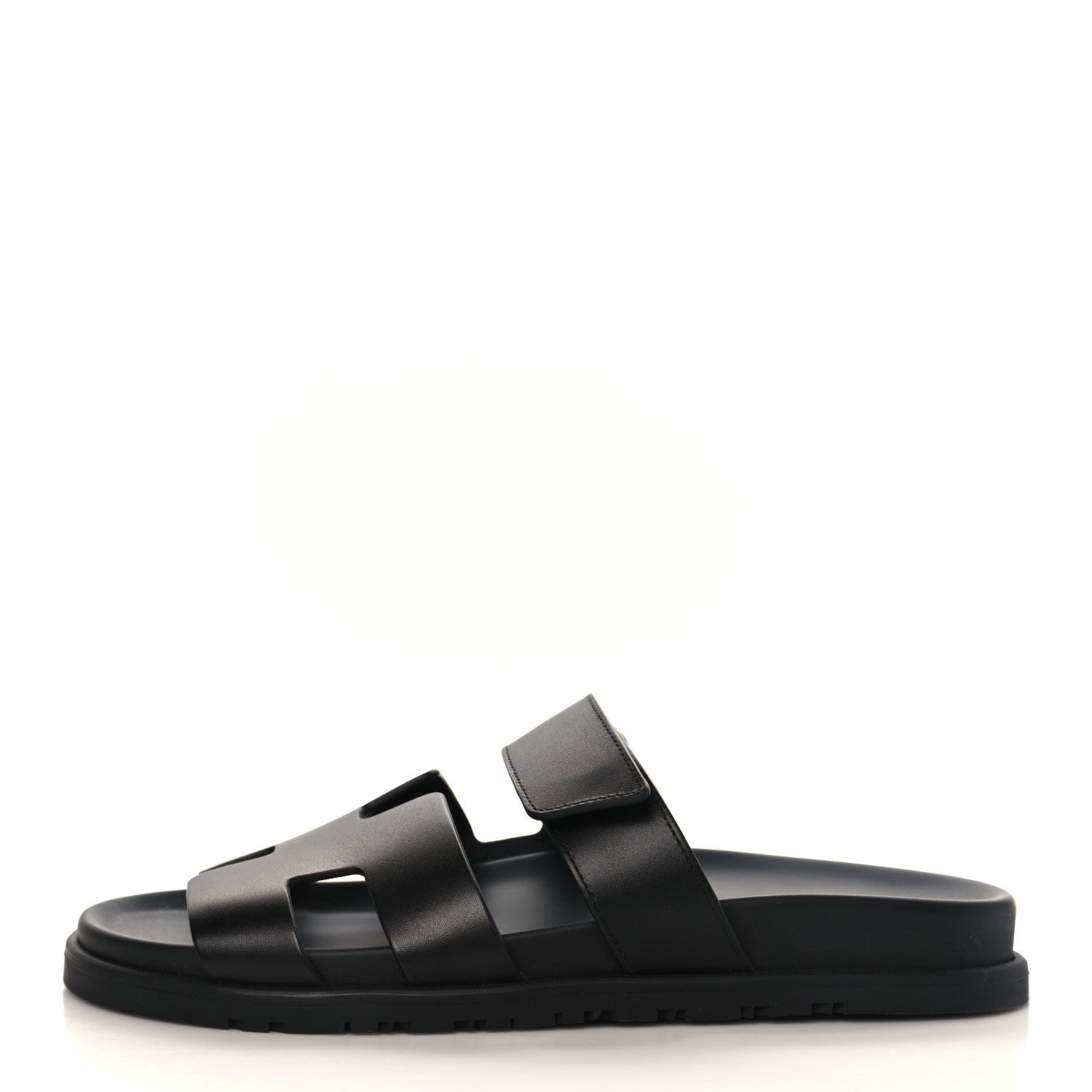 Hermes Calfskin Womens Chypre Sandals 39 Black 1 of 7