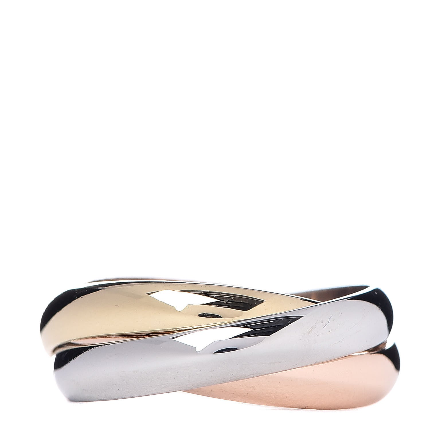 Cartier 18K Pink Yellow White Gold Classic Les Must De Trinity Ring 54 6.75 3 of 4