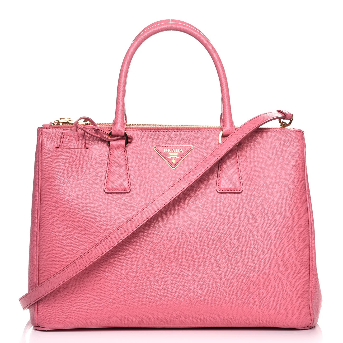 Saffiano Medium Galleria Double Zip Tote Geranio