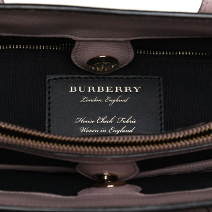 Burberry Grainy Calfskin House Check Medium Banner Tote Pale Orchid 5 of 14