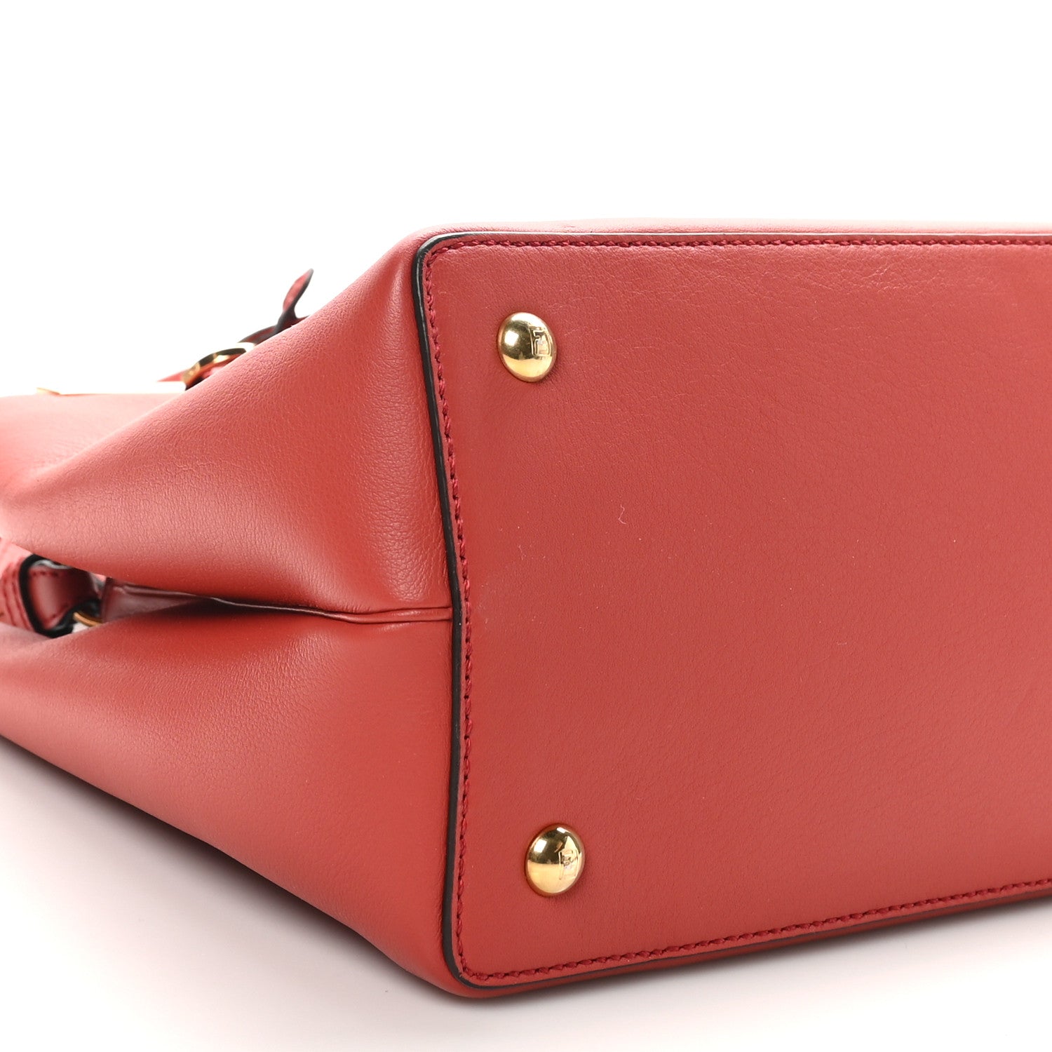 Fendi Vitello Dolce Century Petite 2Jours Tote Bloody Mary Turchese Pallido 8 of 9