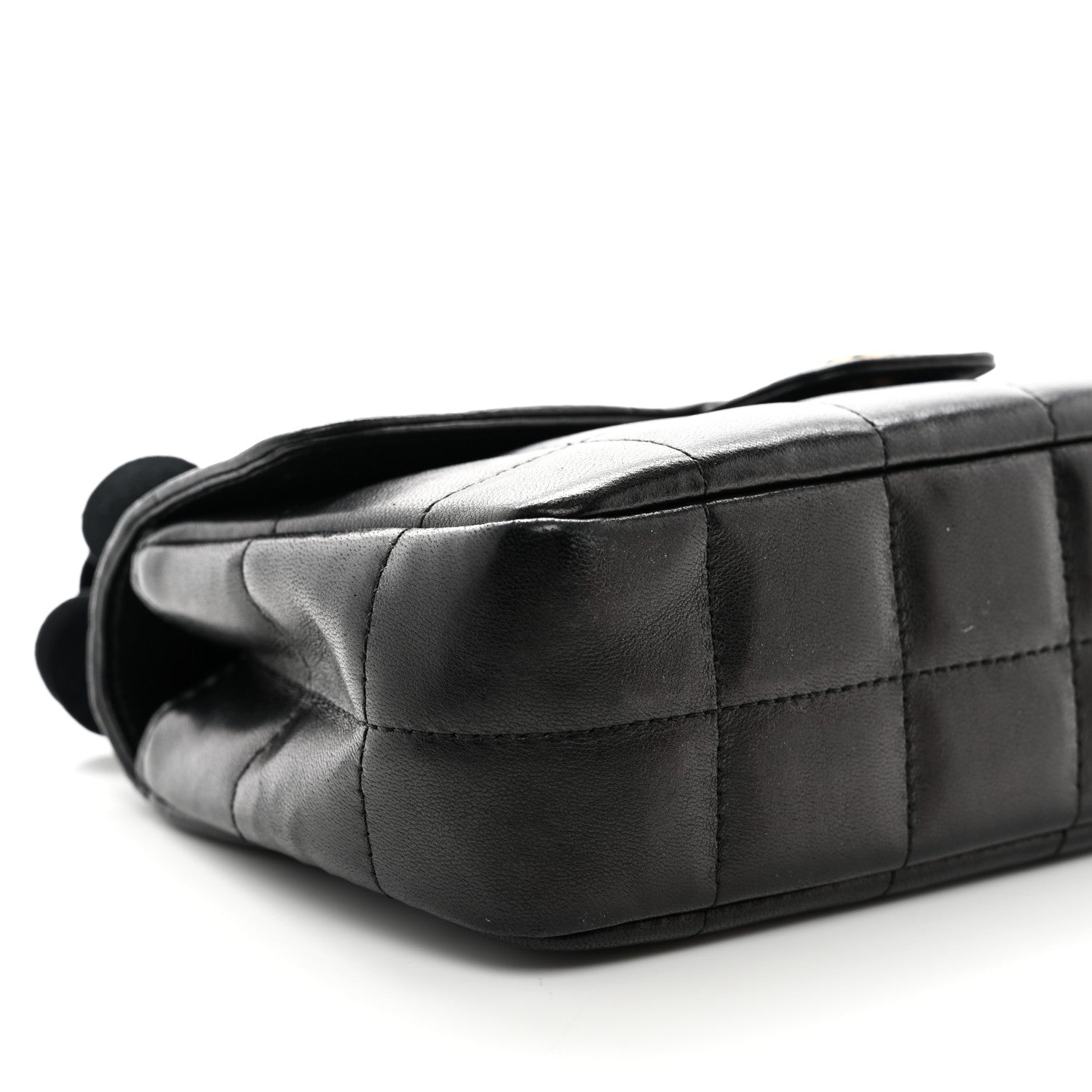 Chanel Lambskin Quilted Mini Chocolate Bar Camellia Flap Black 9 of 11