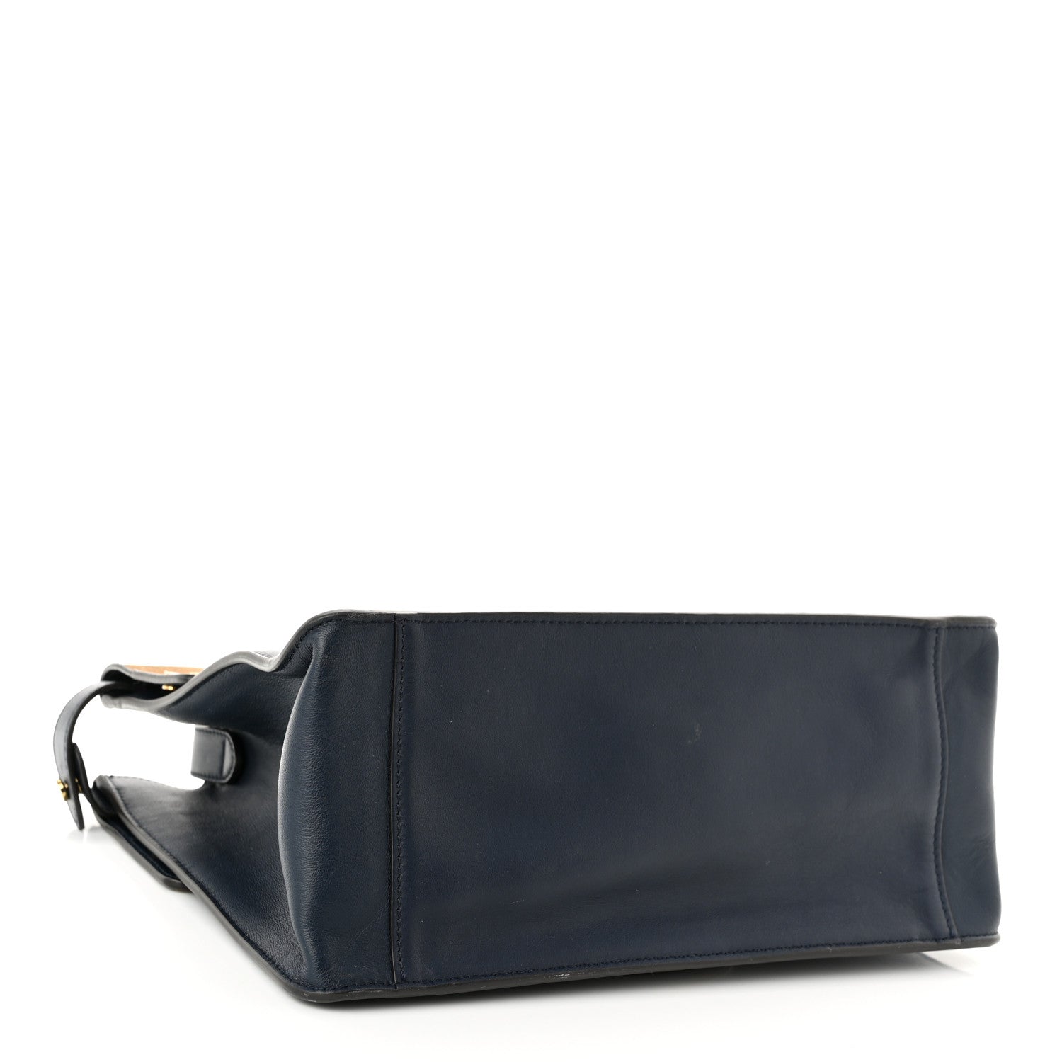 Fendi Vitello Grace Suede Large Flip Tote Midnight Marrone 4 of 12