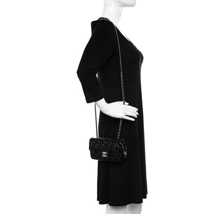 Chanel Patent Calfskin Quilted Extra Mini Rectangular Flap Black 2 of 10