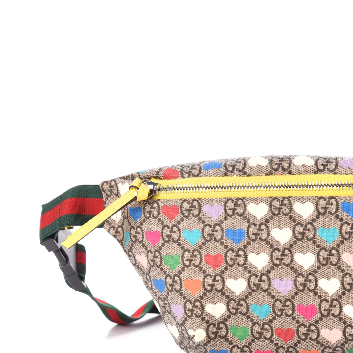 Gucci Soft GG Supreme Monogram Hearts Web Childrens Belt Bag Beige Ebony Multicolor Freesia 10 of 10