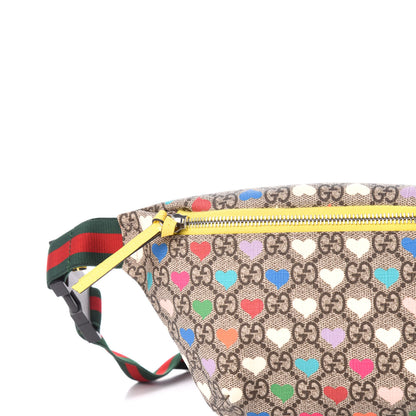 Gucci Soft GG Supreme Monogram Hearts Web Childrens Belt Bag Beige Ebony Multicolor Freesia 10 of 10