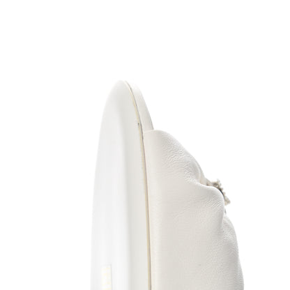 Chanel Lambskin Pearl Bow CC Flat Sandals 40.5 White 11 of 13