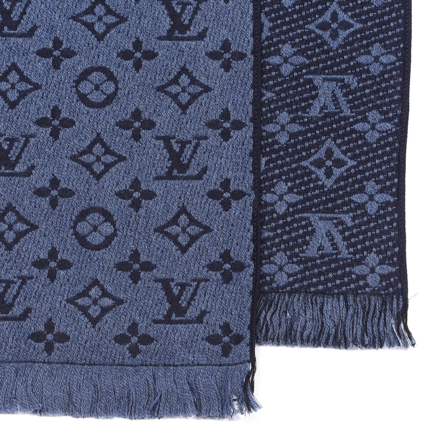 Louis Vuitton Wool Monogram Classic Scarf Marine 3 of 4