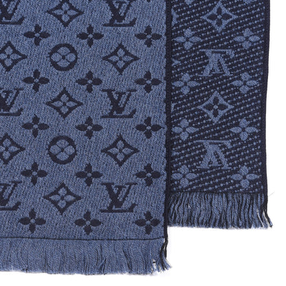 Louis Vuitton Wool Monogram Classic Scarf Marine 3 of 4