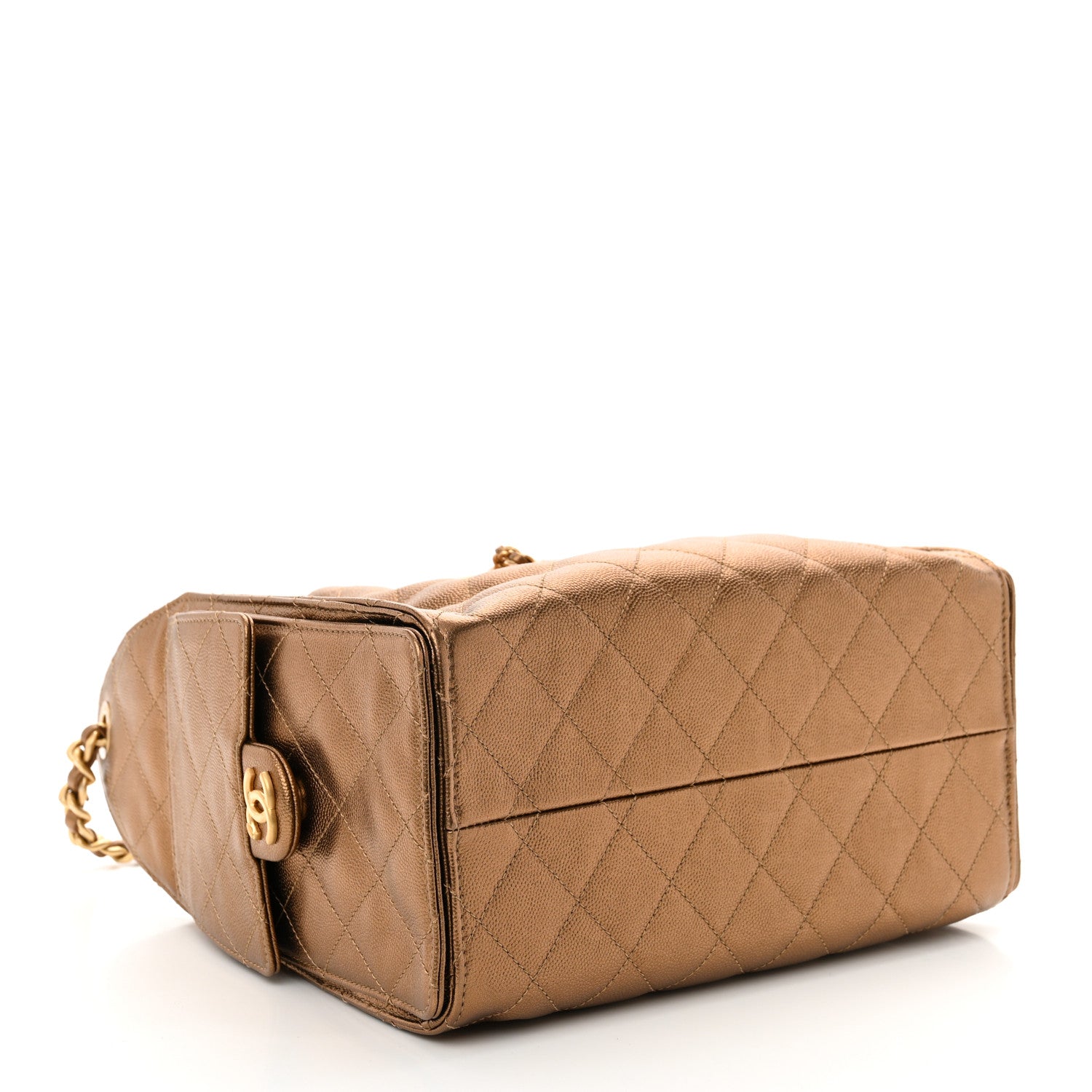 Chanel Metallic Caviar Quilted Small Chanel 25 Handbag Bronze 4 of 10