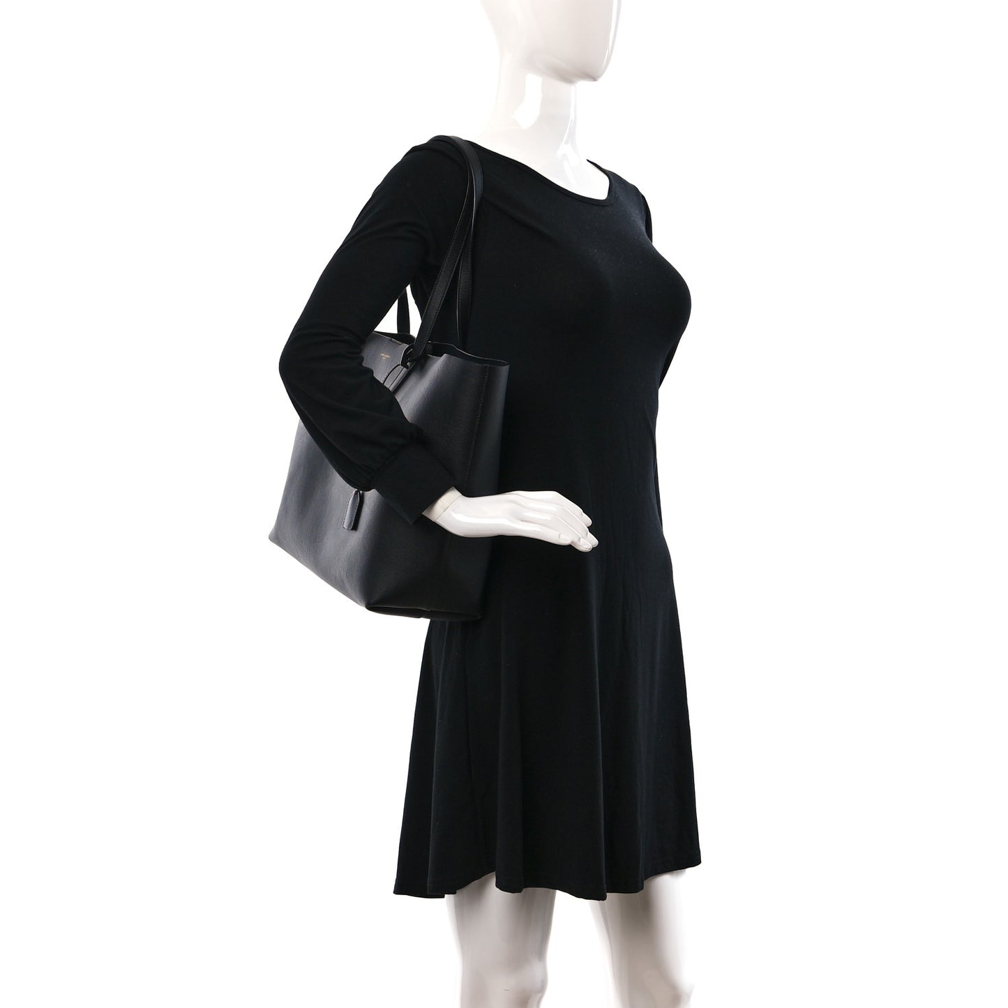 Calfskin Large Shopping Tote Black