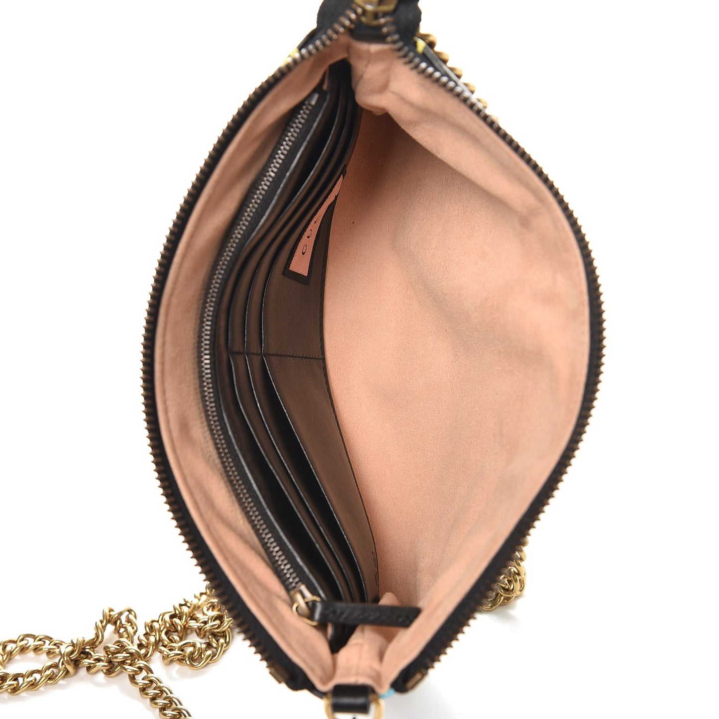 Calfskin Matelasse Printed Mini GucciGhost GG Marmont Chain Bag Black New Acquamarine
