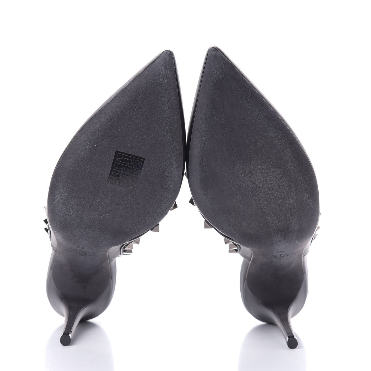 Nappa Rockstud Ankle Strap Pumps 40 Black