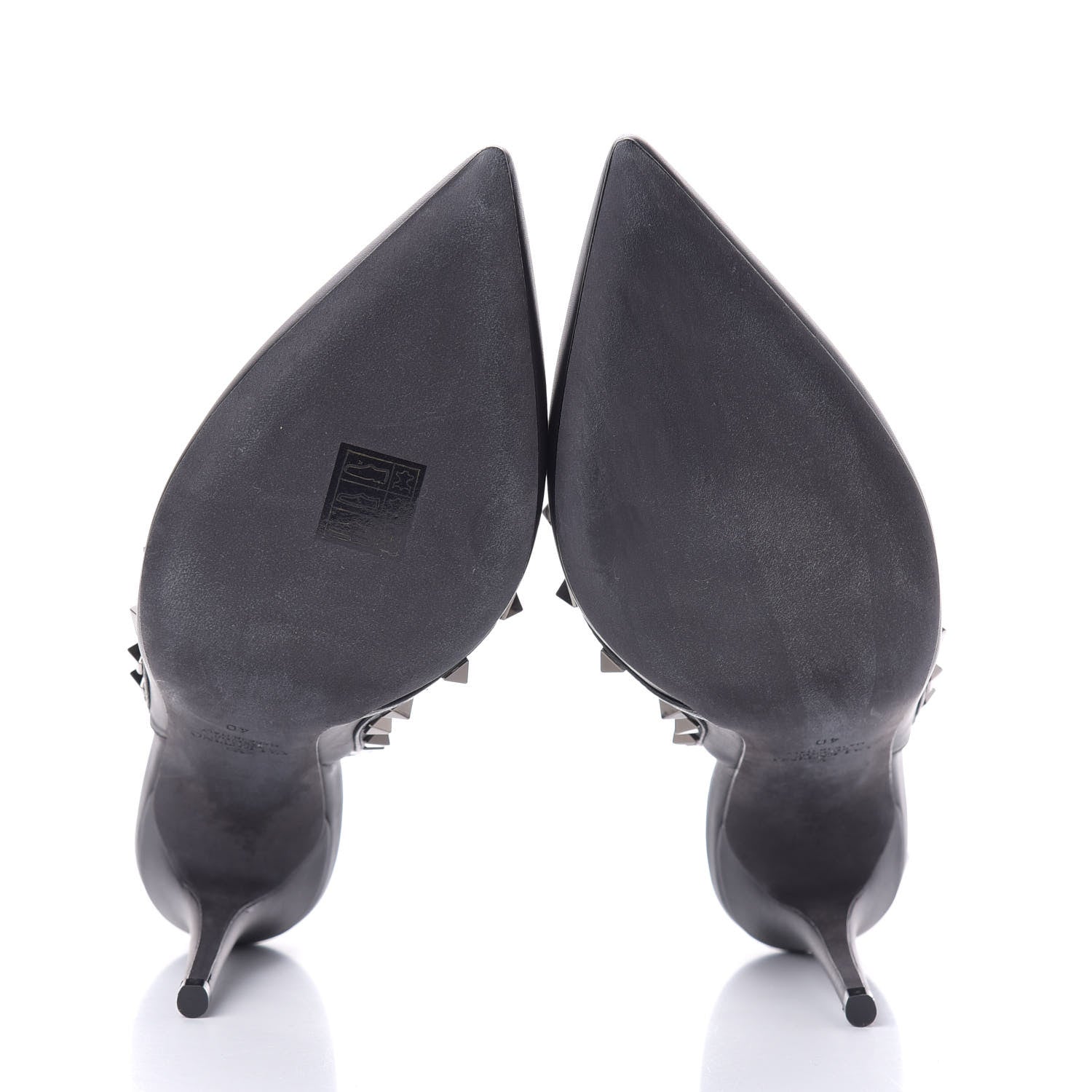 Valentino Garavani Nappa Rockstud Ankle Strap Pumps 40 Black 5 of 8