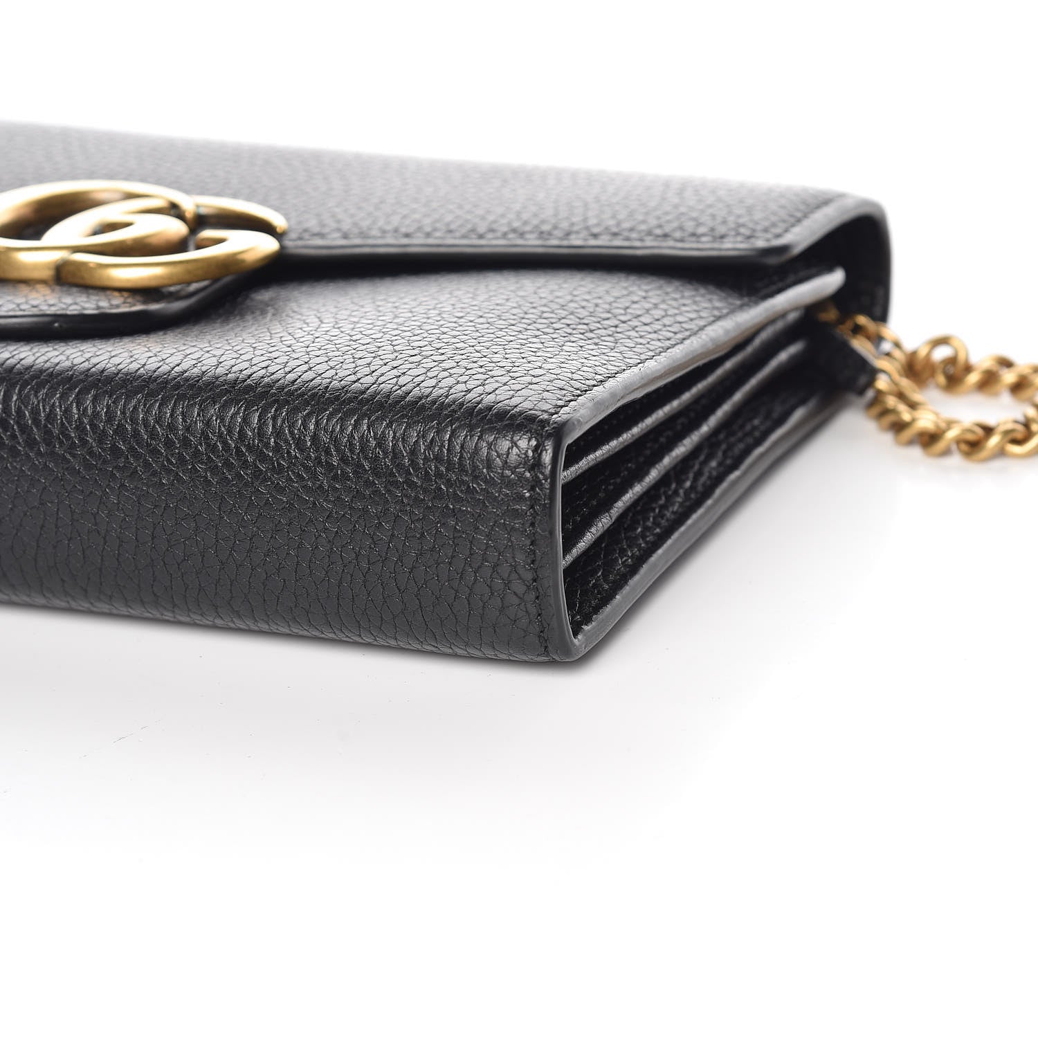 Gucci Calfskin GG Marmont Chain Wallet Black 6 of 9