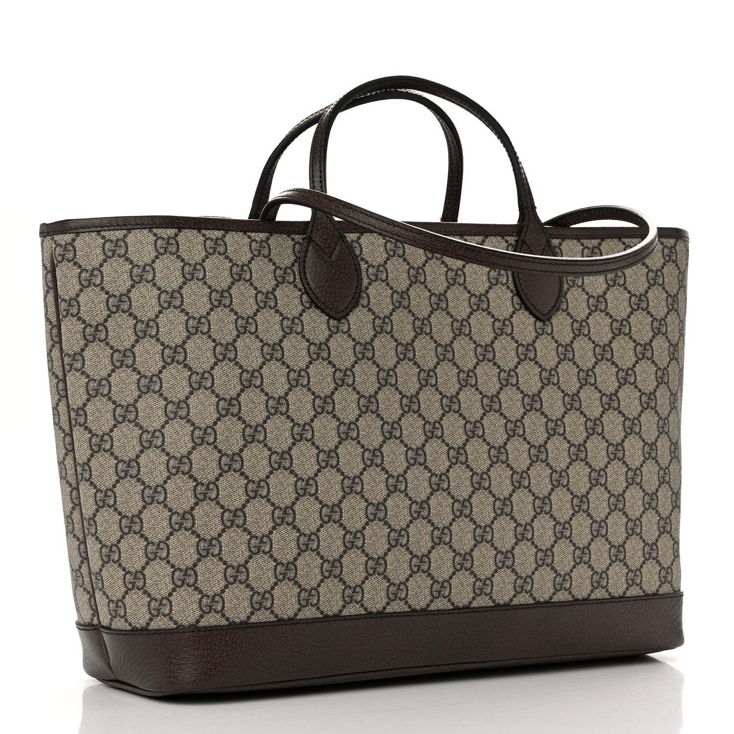 Gucci GG Supreme Monogram Textured Calfskin Medium Ophidia Shoulder Tote Bag Beige Ebony New Acero 3 of 10