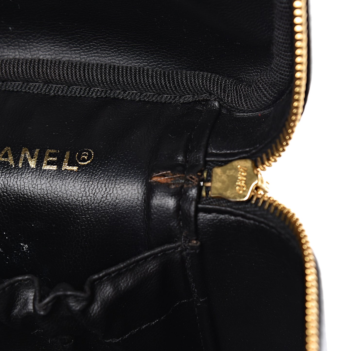 Lambskin Vanity Cosmetic Case Black
